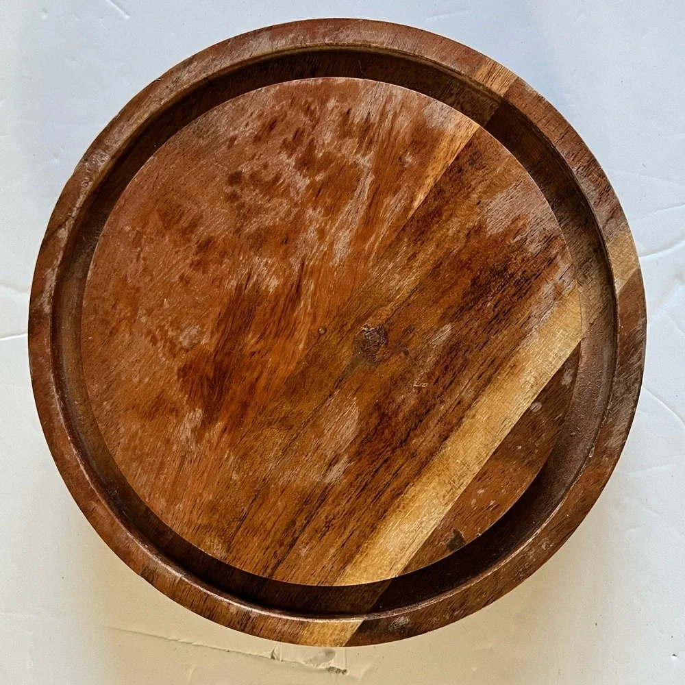 Rustic Wooden Base Cheese Board with Glass Dome Cover - Picture 3 of 10